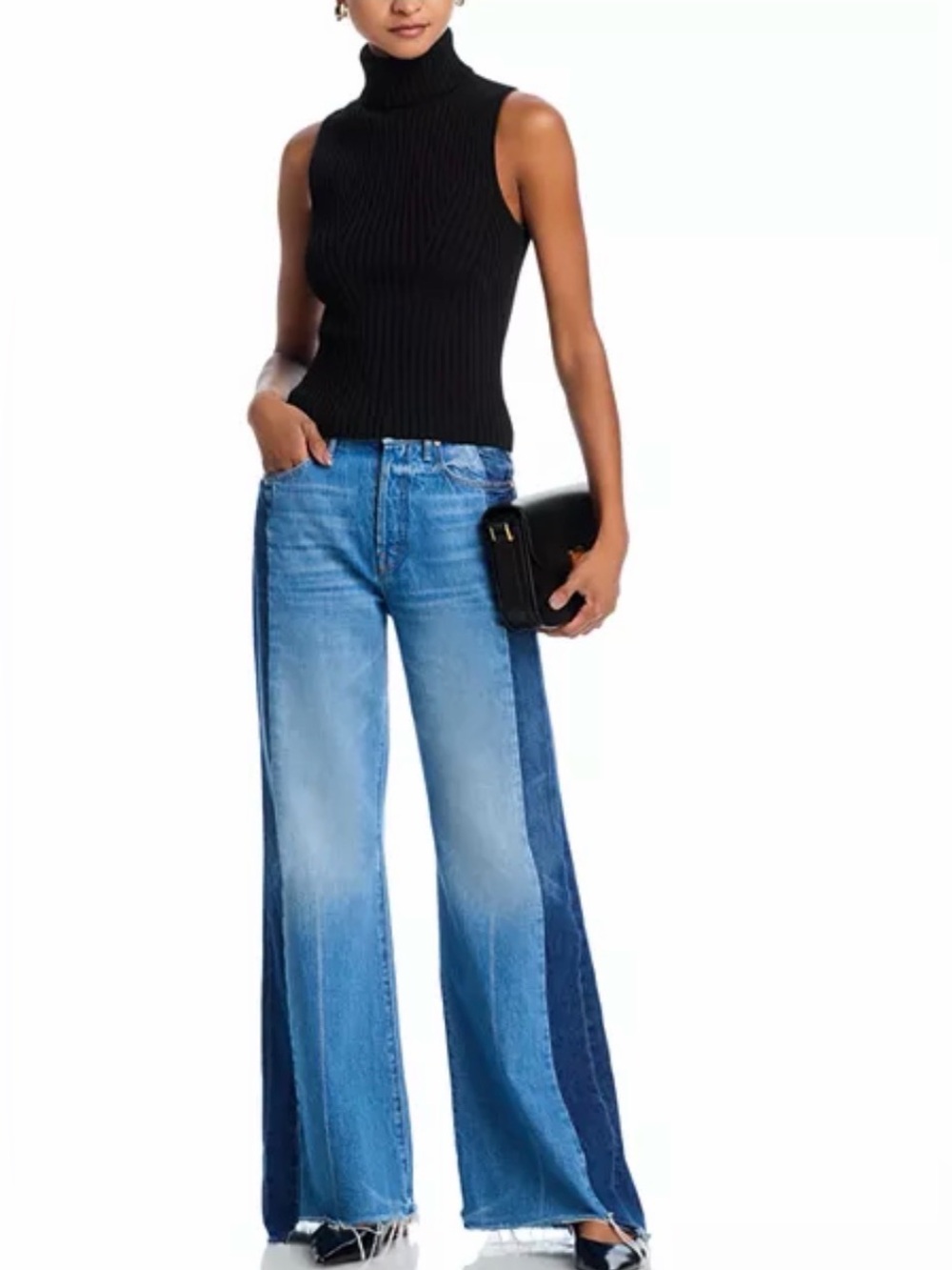 MOTHER The Tux Sidestepper Sneak Fray Wash: Double Stacked Size 34
